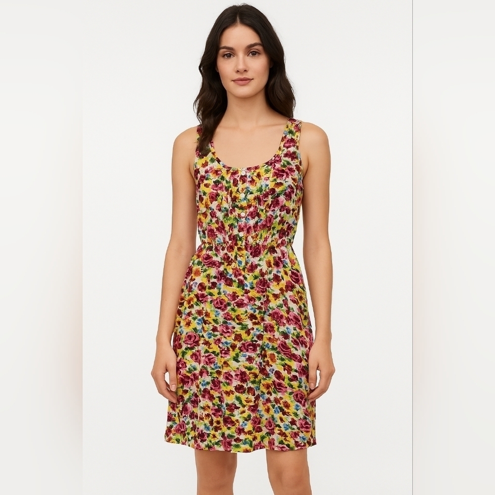 Rainbow flower tea dress